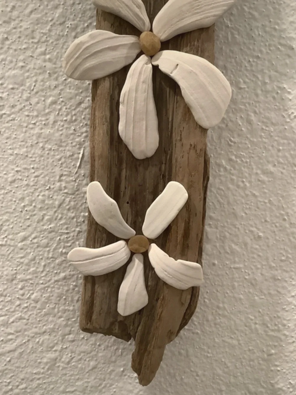 Driftwood Art, Driftwood & Seashell Flowers With Agates , Coastal Decor